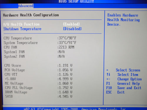 Biostar TPower I55 системный мониторинг